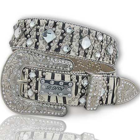 Handbags Designer Brands on Hide1046 Zebra   Wholesale Western Rhinestone Crystal Bhw Brand Belts
