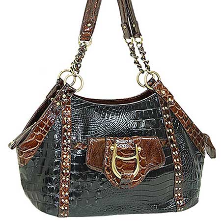 1355--BLACK - WHOLESALE ALL GENUINE DESIGNER LEATHER HANDBAGS