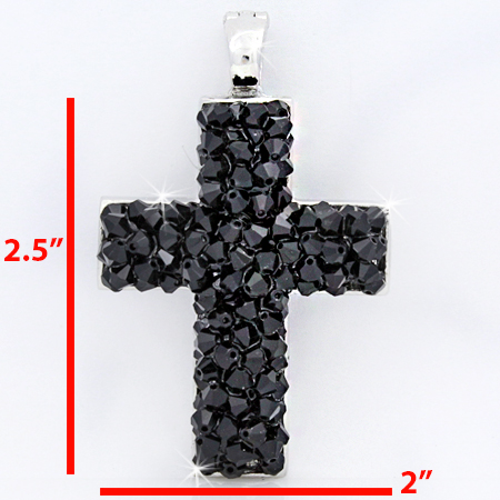 PNDT-74038-BLACK - WESTERN RHINESTONE PENDANT