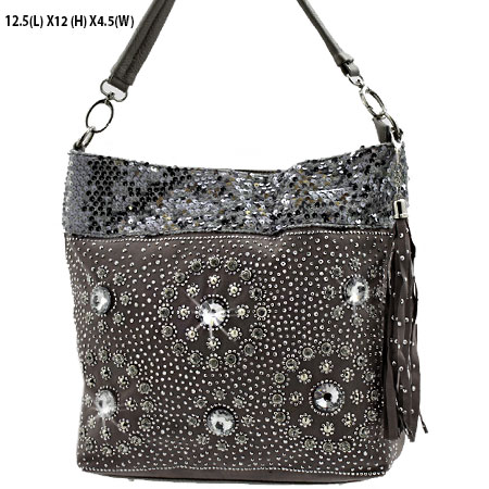D61-6733-PEWTER - WHOLESALE DESIGNER INSPIRED HANDBAGS