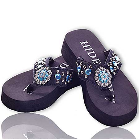 HNS-474 - WHOLESALE HIDENSOLE WESTERN RHINESTONE FLIP FLOPS